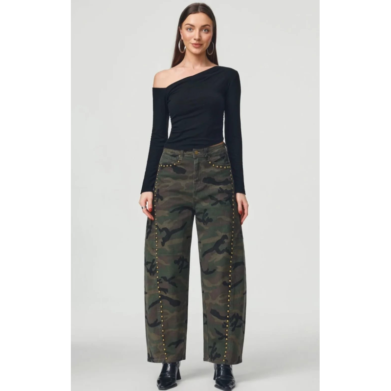 Army Jeans met Gouden Studs - Beschikbaar in Maten 36, 38 en 40