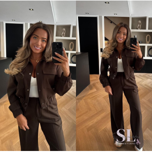 2-delig Pak in choco bruin