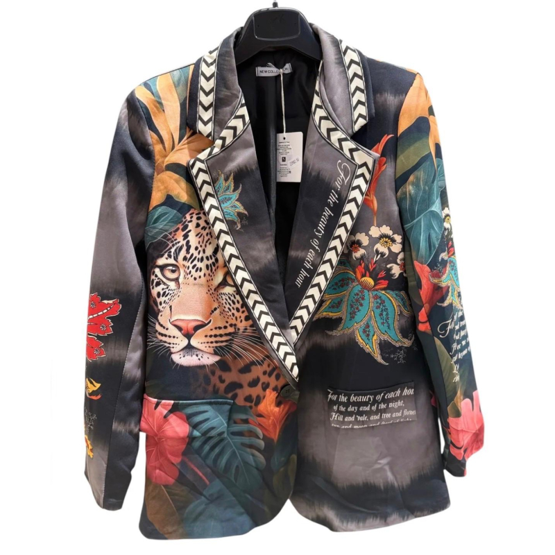 Trendy Colbert met Opvallende Print - One Size Fit (38-42)