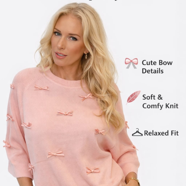 Driekwart Mouw Top met Strikjes 1 maat en 3 kleuren