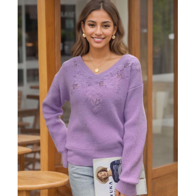 Trui met mooie V hals in 3 kleuren